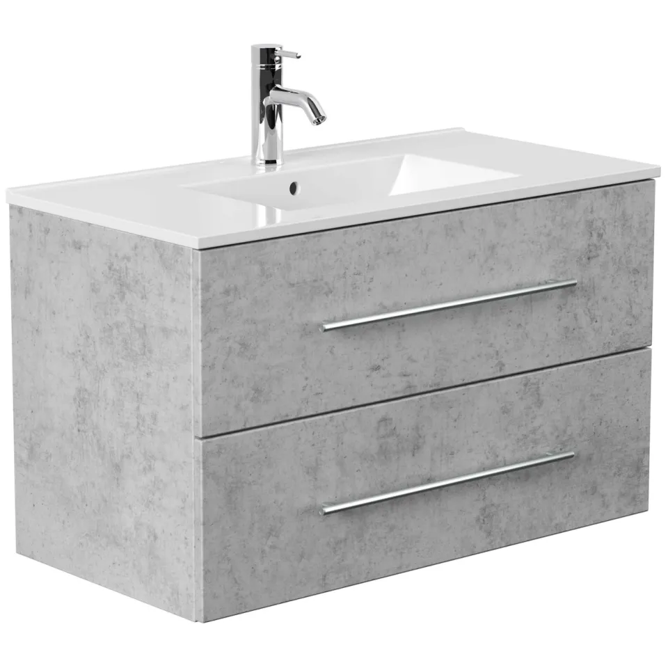 Wastafelkast Odin Beton 90 cm grijs, foto 3