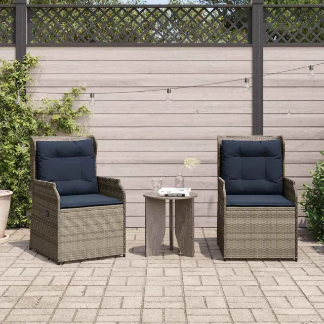 vidaXL Tuinbank 2 st Grijs poly rattan, foto 2