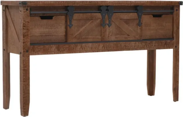 vidaXL Wandtafel - 131x35,5x75 - cm - massief - vurenhout - bruin