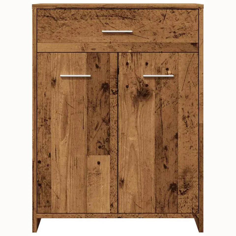 vidaXL Badkamerkast 60x33x80 cm bewerkt hout oud houtkleurig bruin, foto 4
