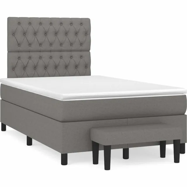 vidaXL Boxspring met matras stof donkergrijs 120x190 cm grijs