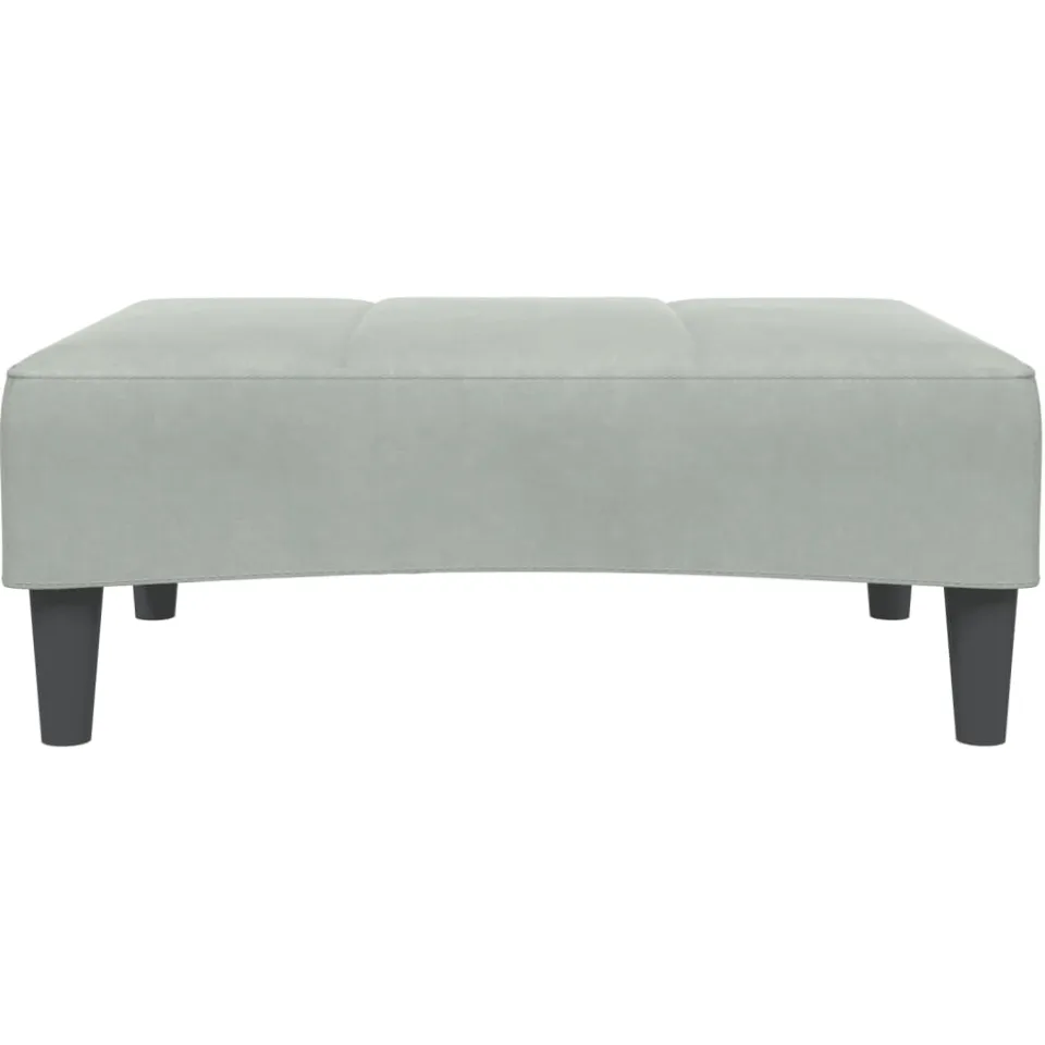 vidaXL Voetenbank 77x55x31 cm fluweel lichtgrijs grijs, foto 4