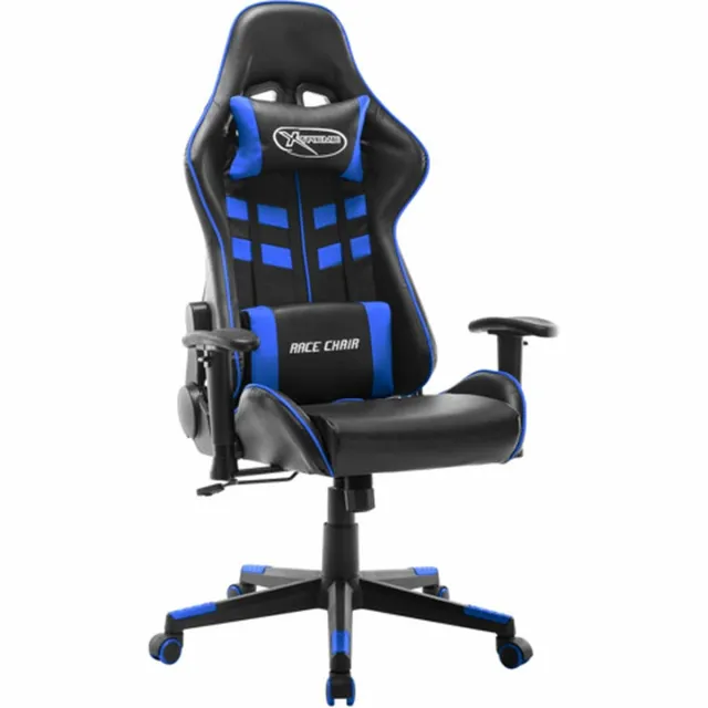 vidaXL Gamestoel - kunstleer - zwart - en - blauw