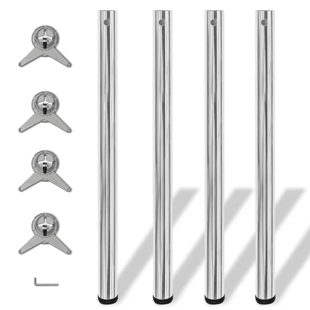 vidaXL Tafelpoten in hoogte verstelbaar chroom 870 mm 4 st Zilver