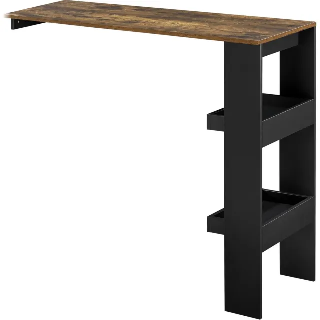 en.casa Bartafel Bromoella wandmontage 120x45x106 cm zwart eiken zwart en donker eiken