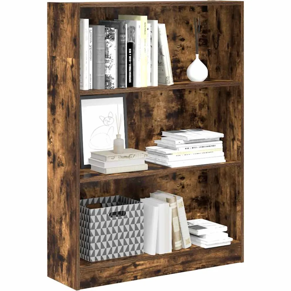 vidaXL Boekenkast 80x24x109 cm bewerkt hout gerookt eikenkleurig