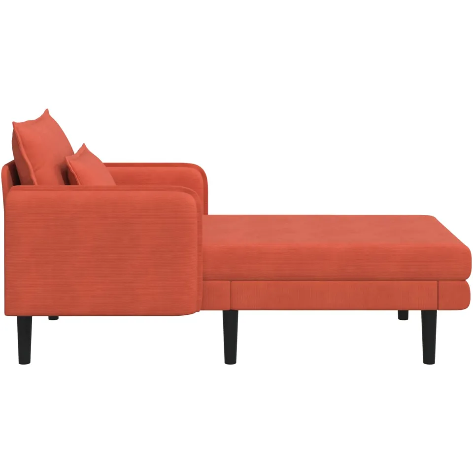 vidaXL Grote chaise longue Rood-oranje Katoenen stof, foto 4