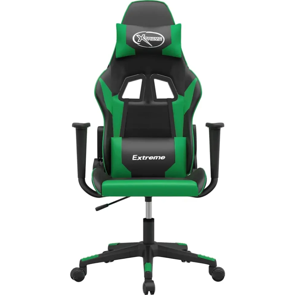 vidaXL Massage gamestoel kunstleer zwart en groen
