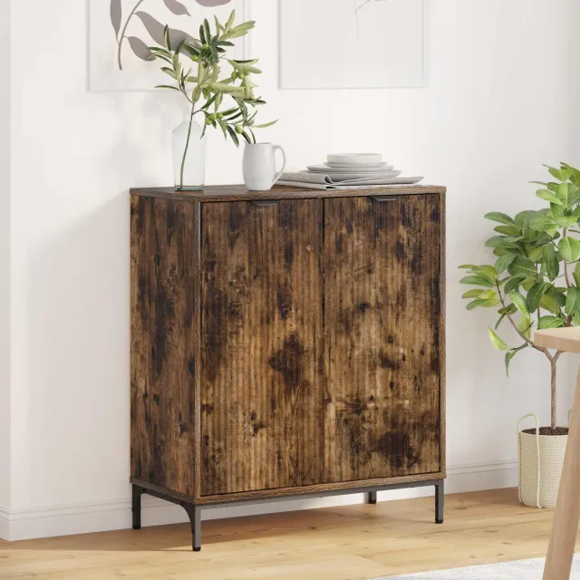 vidaXL Dressoir Gerookt eiken 69,5 x 33 x 82 cm Bewerkt hout