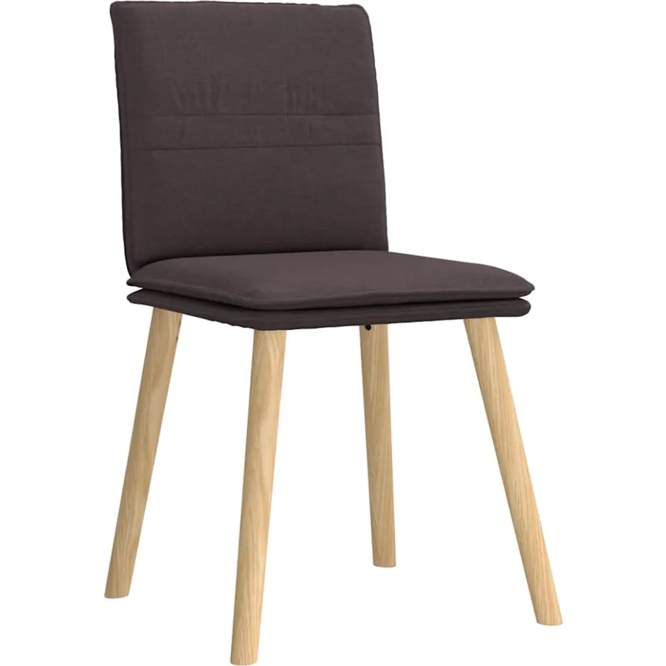 vidaXL Eetkamerstoelen 6 st stof donkerbruin