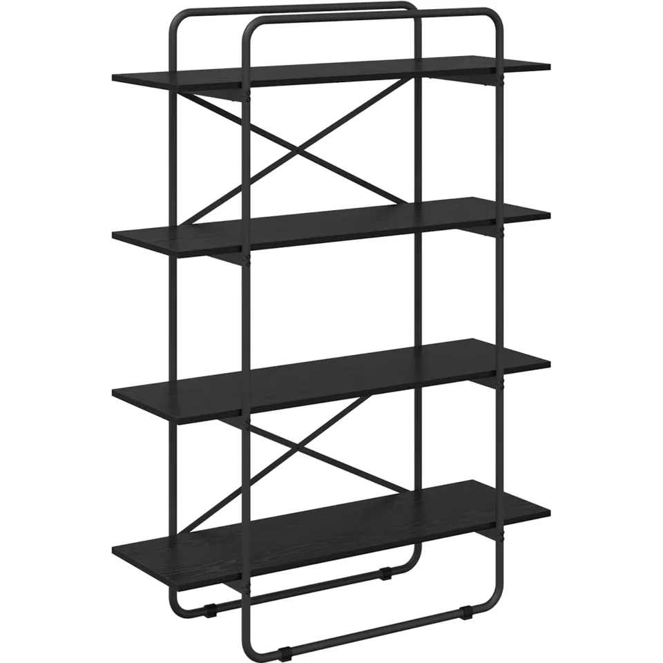 vidaXL Boekenrek 4-laags 100 x 35 x 140 cm PB Zwart eiken, foto 3