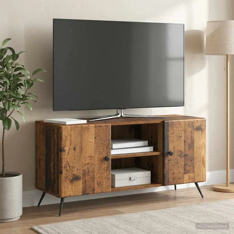 vidaXL TV-kast 102 x 34,5 x 50 cm Oud hout Bewerkt hout bruin, foto 4