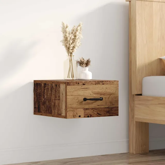 vidaXL Nachtkastje Oud Hout 35 x 35 x 20 cm Bewerkt hout bruin, foto 2