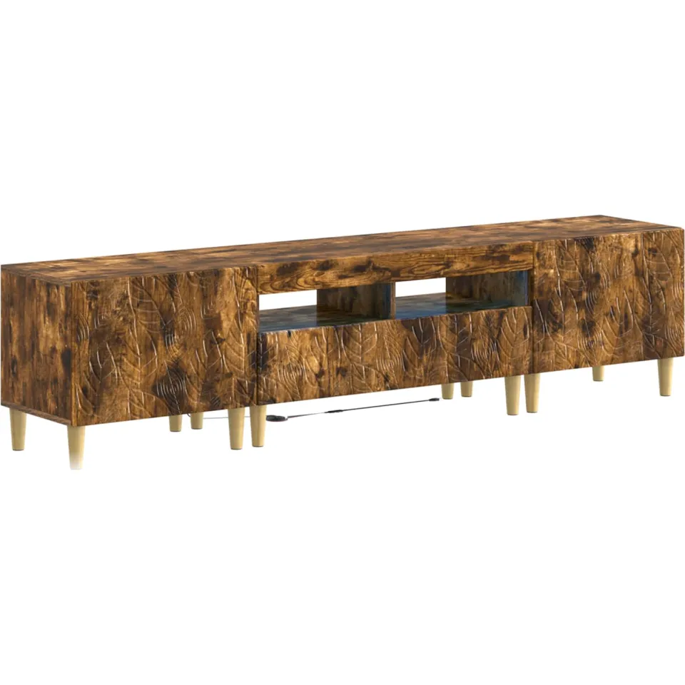 vidaXL 3-delige LED TV-kast DELFT Gerookt eiken Bewerkt hout Bruin