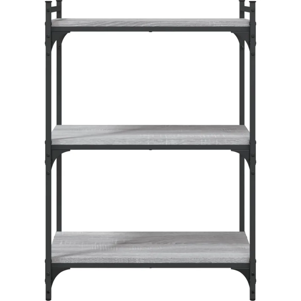 vidaXL Boekenkast 3-laags 60x30x86 cm bewerkt hout grijs sonoma eiken, foto 2