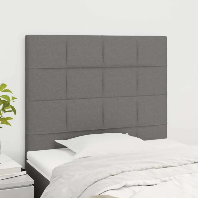 vidaXL Hoofdbord donkergrijs 80x5x118/128 cm Stof