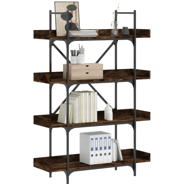 vidaXL Boekenkast 4-laags 100x33x145,5 cm bewerkt hout gerookt eiken Bruin
