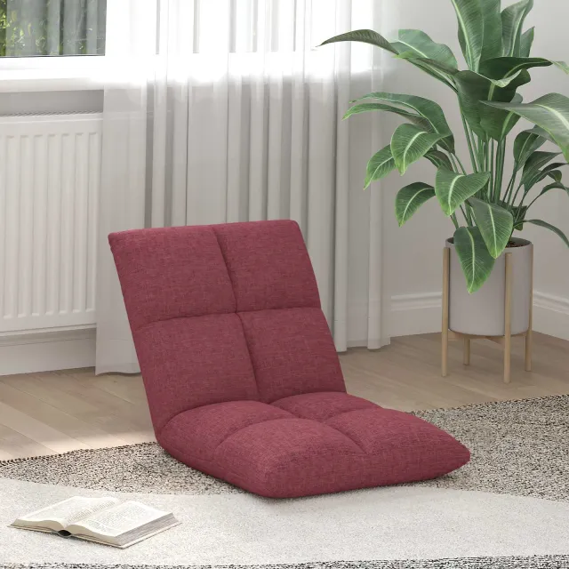 vidaXL Verstelbare vlo stoelen Wijnrood Stof, foto 2