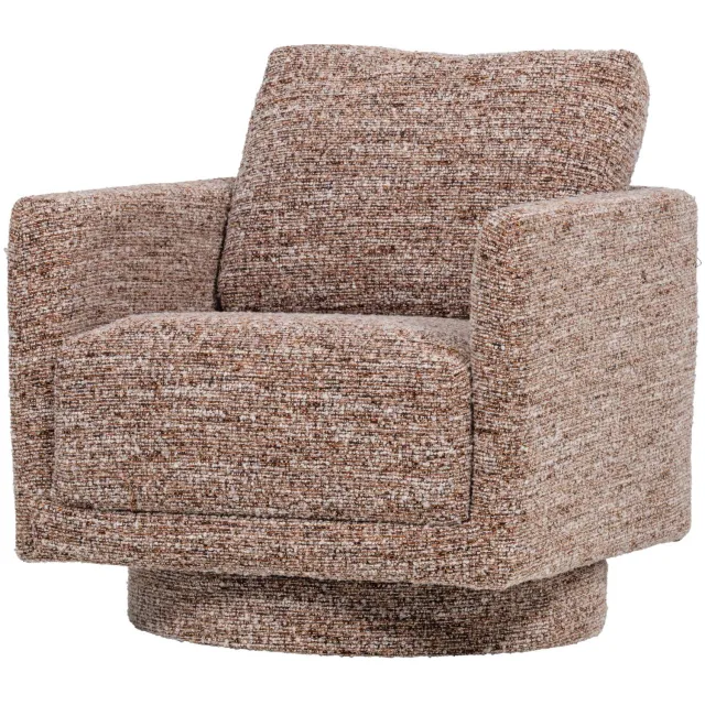 WOOOD Oska Draaifauteuil - Melange Stof - Bruin - 64x78x79 brown melange