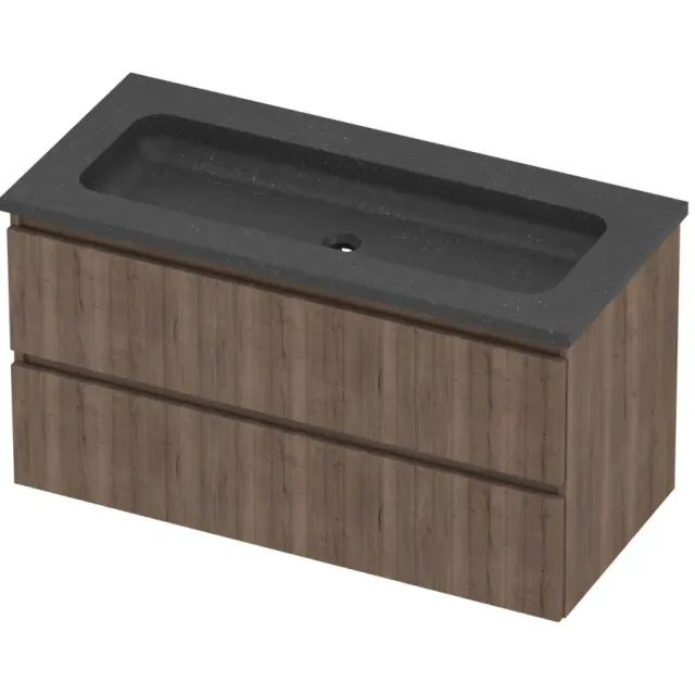 Proline Rollo Badmeubelset Hardsteen Elegant 100x46x54 cm Blue Stone Terra Oak Eiken
