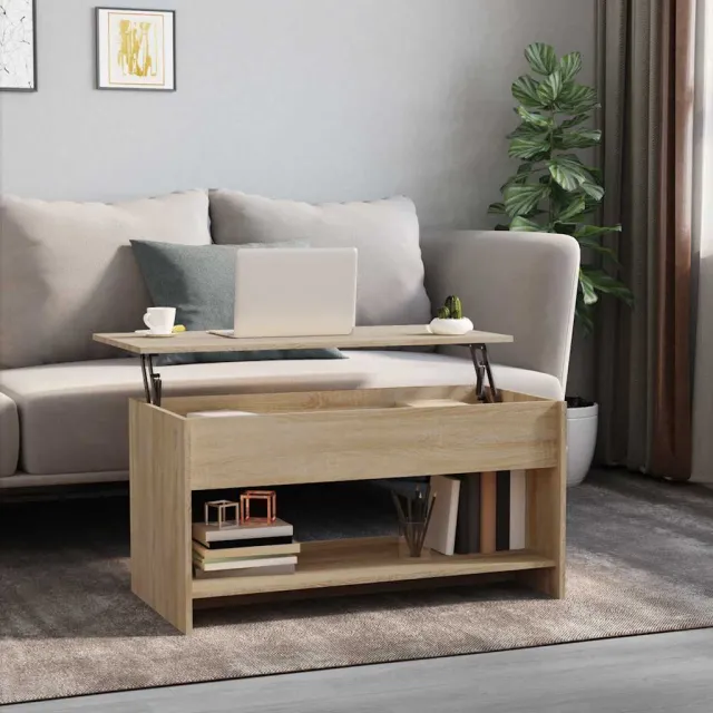 vidaXL Salontafel 102x50x52,5 cm bewerkt hout sonoma eikenkleurig, foto 2