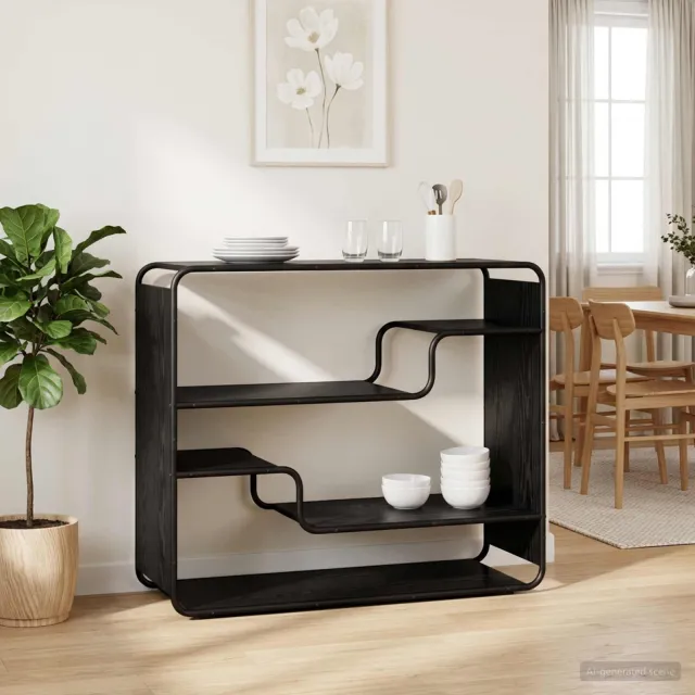 vidaXL Dressoir Zwart eiken 98 x 37.5 x 75.5 cm Bewerkt hout