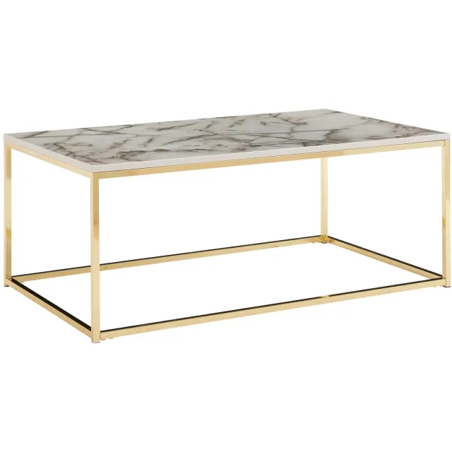Cosmo Casa Salontafel - MDF - Stalen onderstel - 100 x 60 x 40 cm Wit