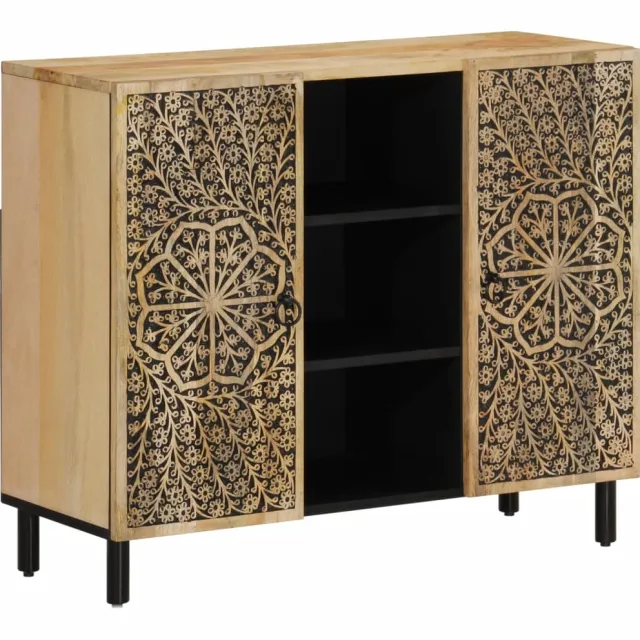 vidaXL Bijzetkast 90x33x75 cm massief mangohout Bruin