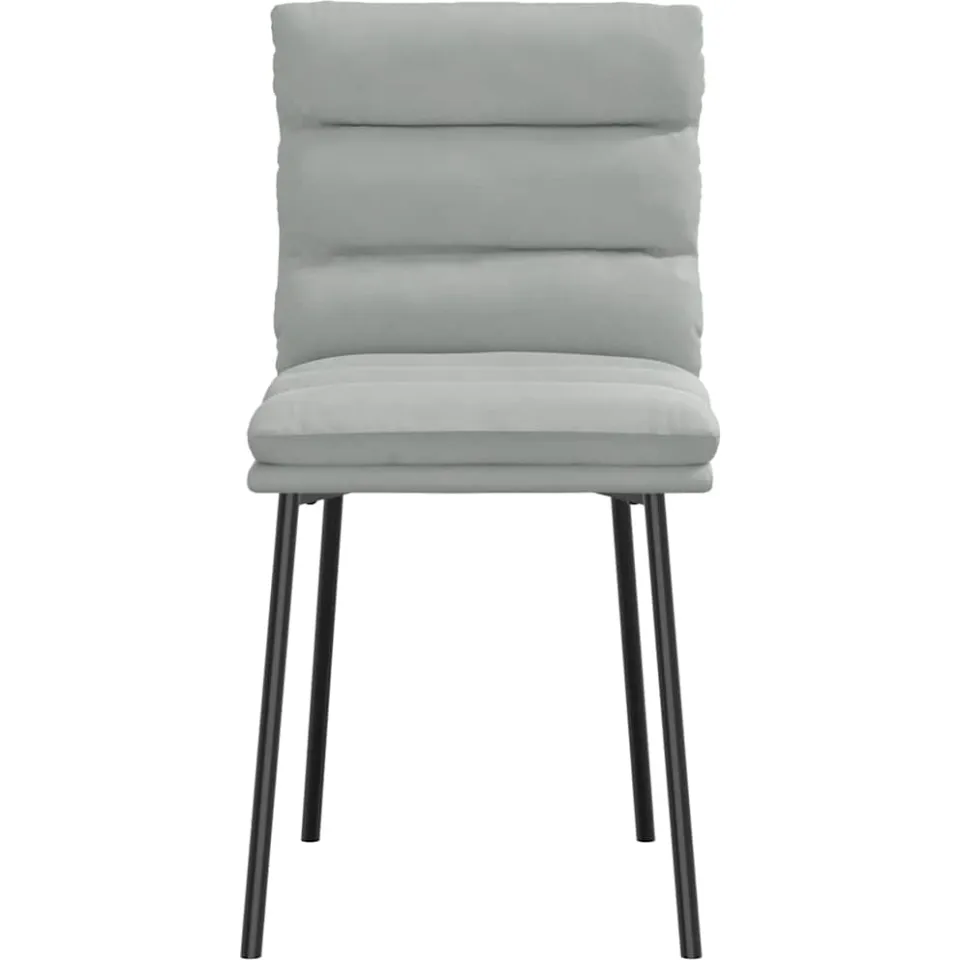 vidaXL Eetkamerstoelen 4 st fluweel lichtgrijs grijs, foto 4