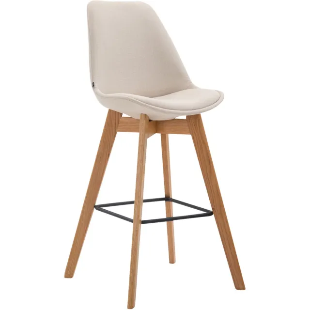 Luxe Comfort Barkruk - Zithoogte 76 cm - Stof - Crème