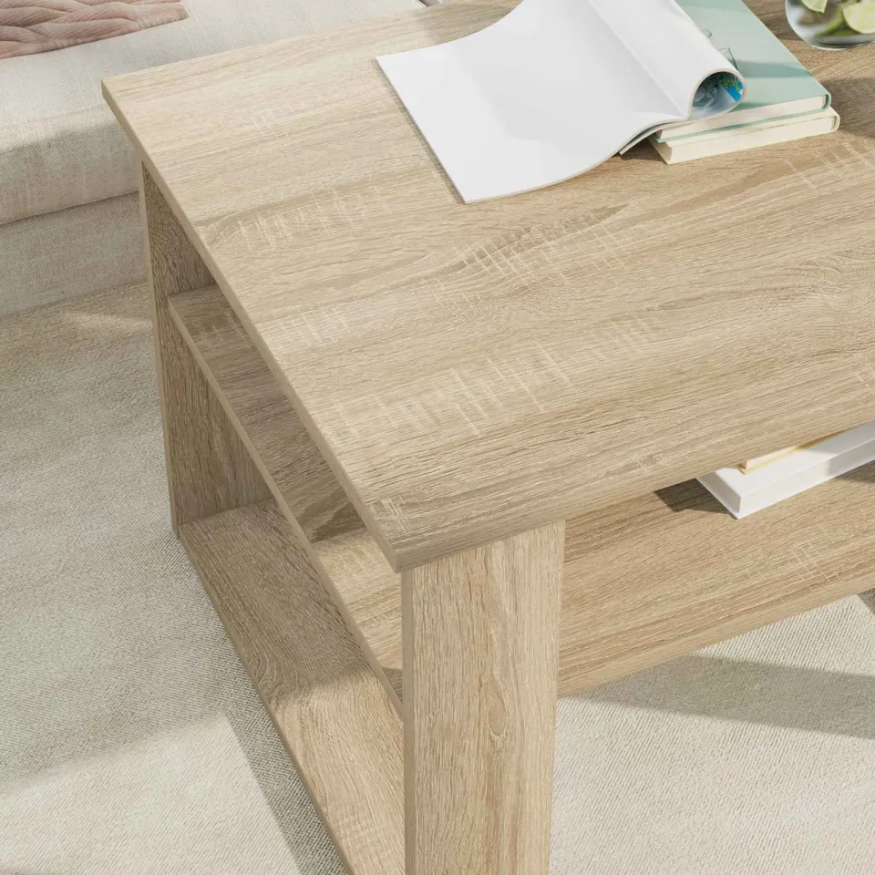vidaXL Salontafel Sonoma Eiken 64 x 54 x 44 cm Bewerkt hout, foto 4