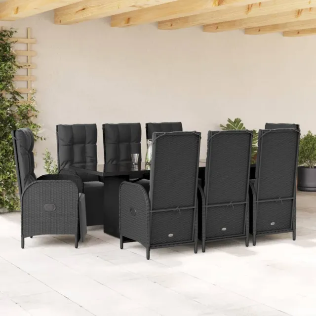 vidaXL 9-delige Tuinset poly rattan zwart, foto 2