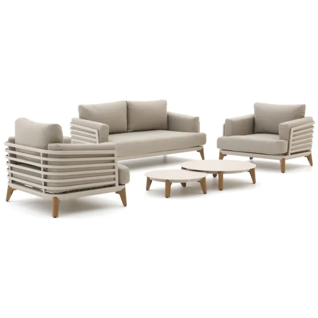 Bellagio tuinmeubelen Bellagio Esenta stoel-bank loungeset 5-delig Taupe