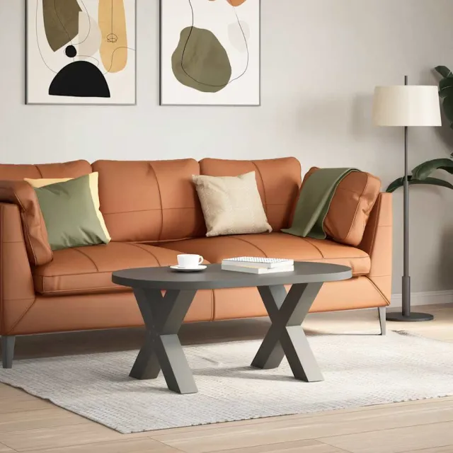 vidaXL Salontafelpoten 2 st X-vormig 50x(42-43) cm staal antraciet Anthraciet