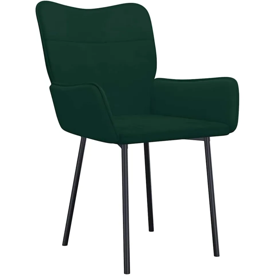 vidaXL Eetkamerstoelen 2 st fluweel donkergroen