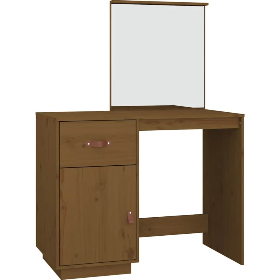 vidaXL Kaptafel 95x50x134 cm massief grenenhout honingbruin