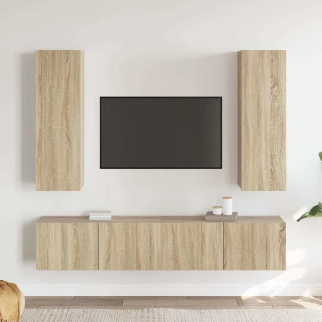vidaXL 4-delige Tv-meubelset bewerkt hout sonoma eikenkleurig, foto 2
