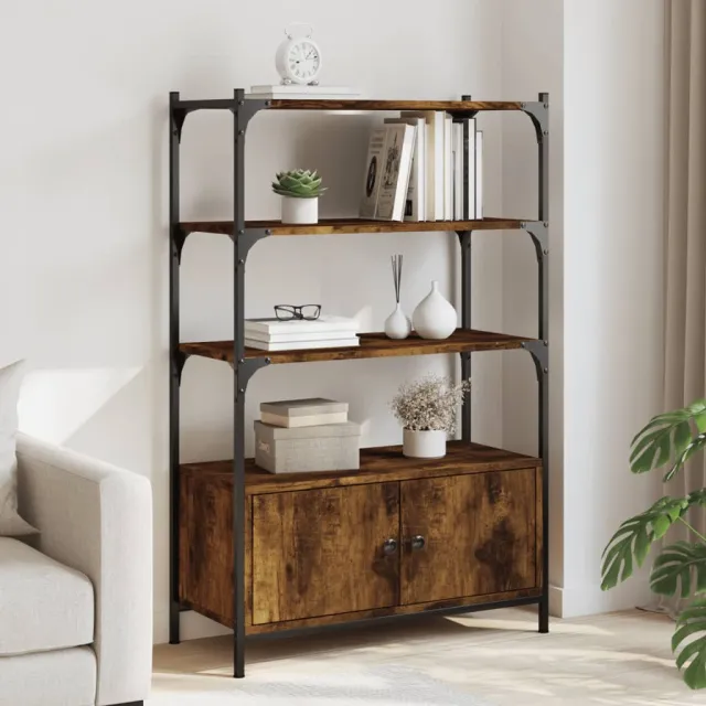 vidaXL Boekenkast 3-laags 70x30x109,5 cm bewerkt hout gerookt eiken, foto 2