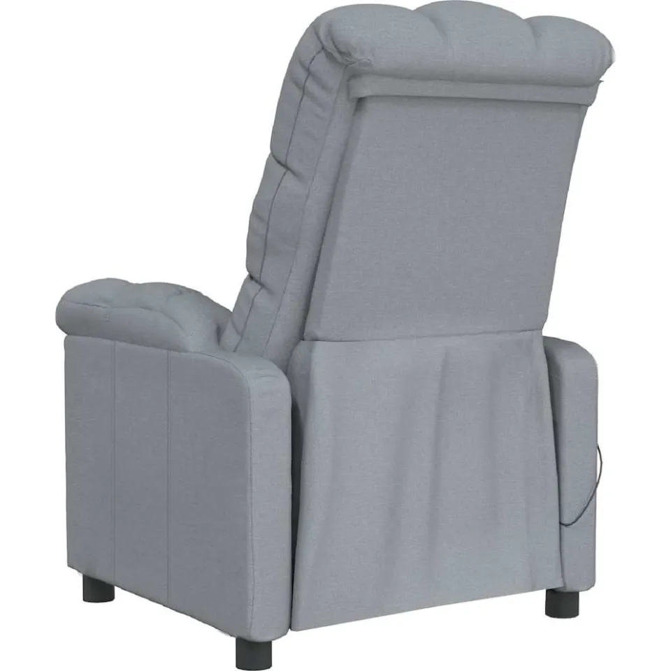 vidaXL Massagestoel stof lichtgrijs grijs, foto 4