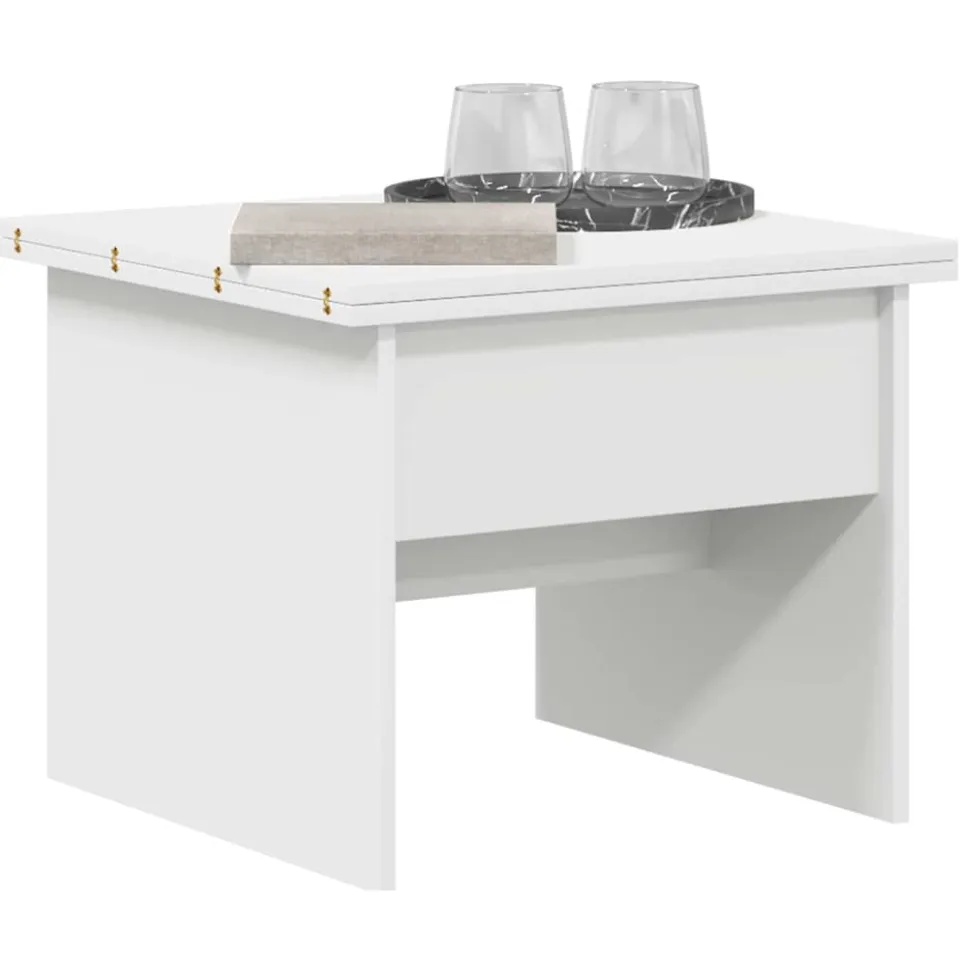 vidaXL Salontafel Wit 55 x 54,5 x 45 cm Bewerkt hout