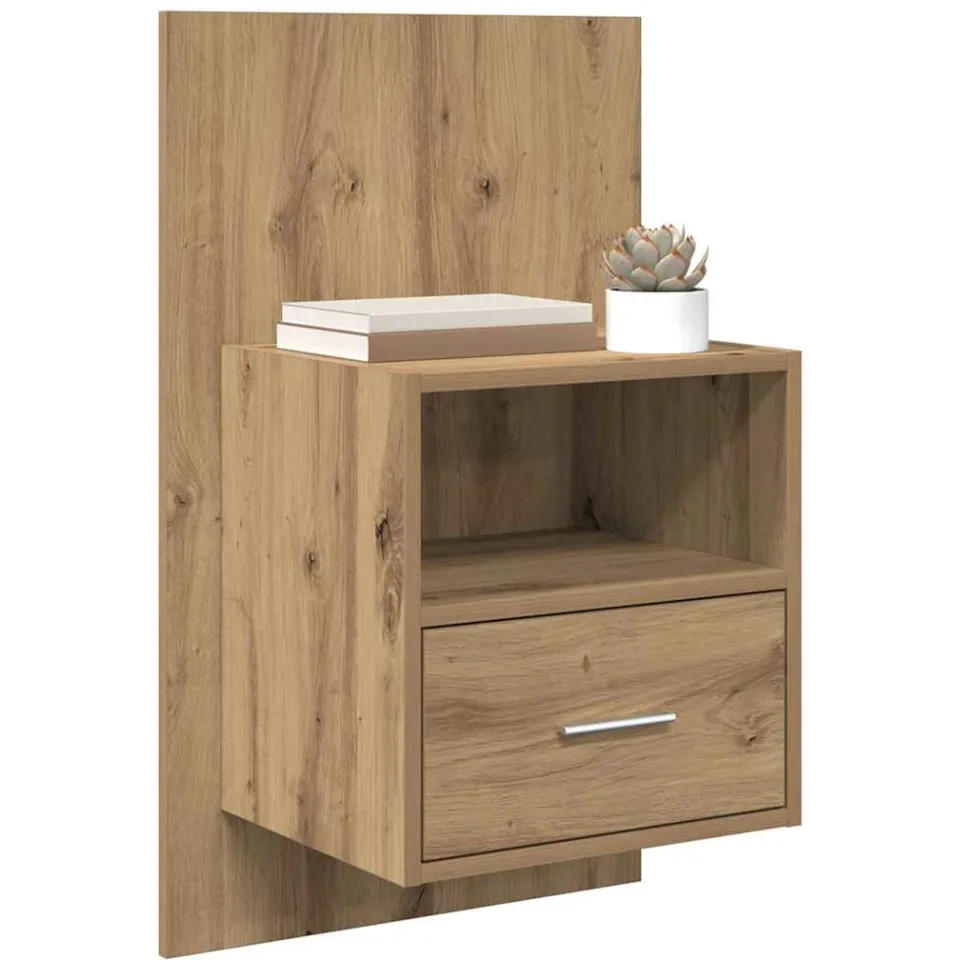 vidaXL Nachtkastje 2 st Artisan Eiken 50 x 32,5 x 80cm Bewerkt hout Bruin