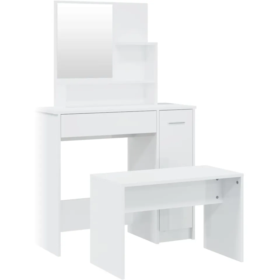 vidaXL Kaptafelset 86,5x35x136 cm hoogglans wit, foto 3