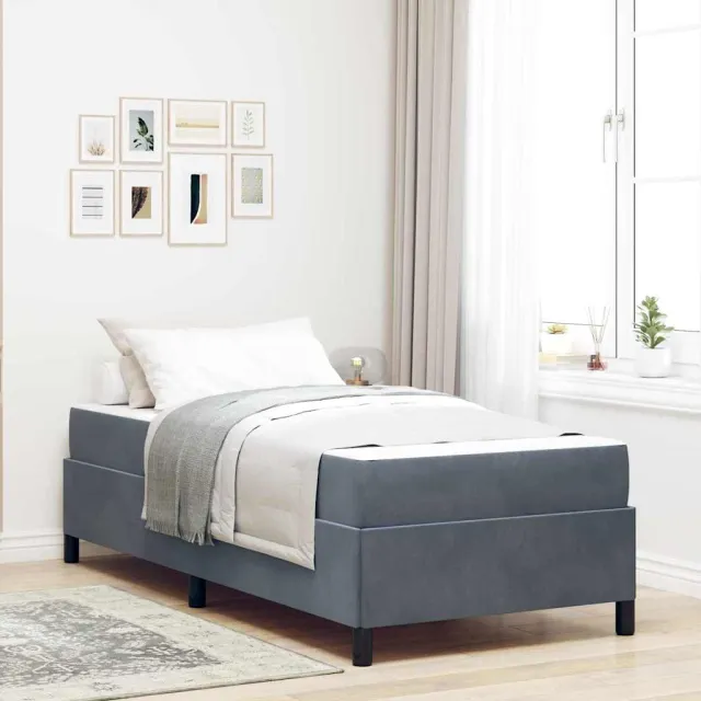 vidaXL Bedframe Donkergrijs 90 x 190 cm Stof Middelgrijs