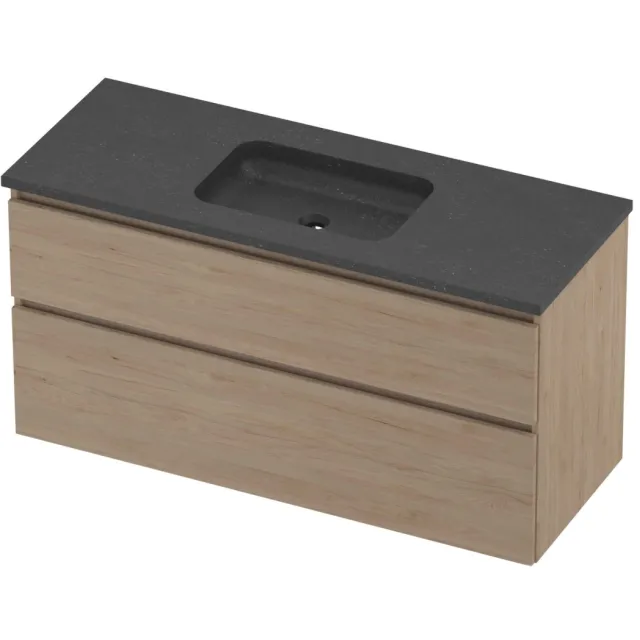 Proline Rollo Badmeubelset Hardsteen Elegant Midden 120x46x62 cm Blue Stone Ideal Oak Eiken
