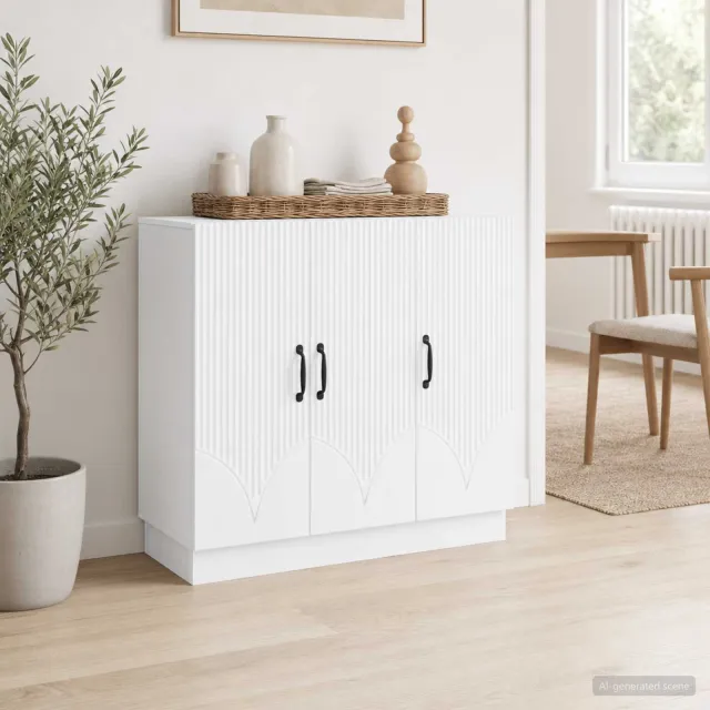 vidaXL Dressoir Wit 89 x 34,5 x 77 cm Bewerkt hout, foto 2