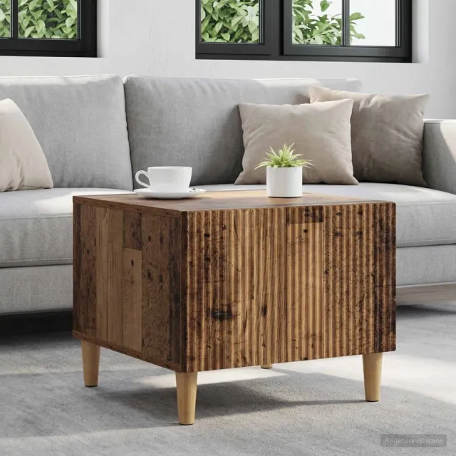 vidaXL Salontafel met lade Oud hout 49 x 50 x 40 cm Bewerkt hout bruin, foto 2