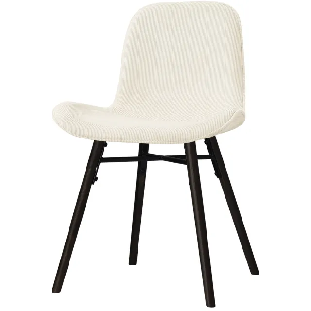 Nolon Nena-Fé eetkamerstoel rib beige - zwart houten onderstel