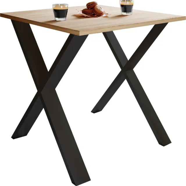 Vcm Premium houten eettafel Keukentafel Eettafel Tafel Xona X Zilver Wit