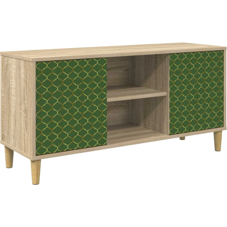 vidaXL Tv-meubel GELEEN 102 x 33 x 50 cm Sonoma Bewerkt hout bruin, foto 3