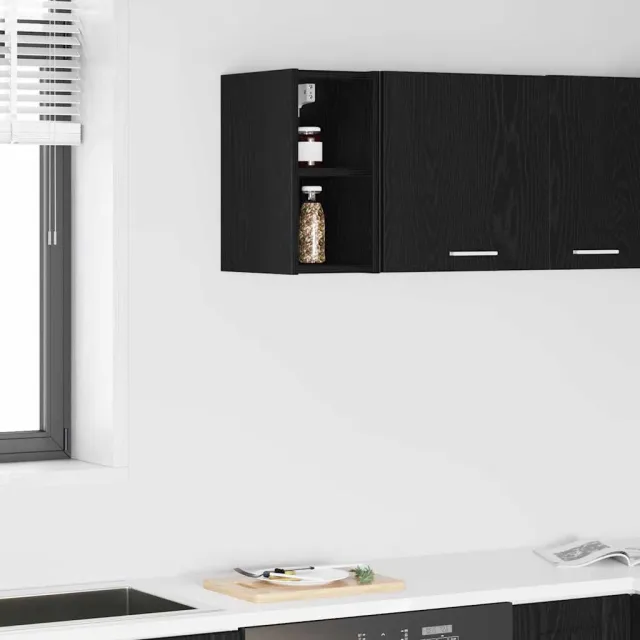 vidaXL Hangkast Zwart eiken 20 x 29,5 x 40 cm Bewerkt hout